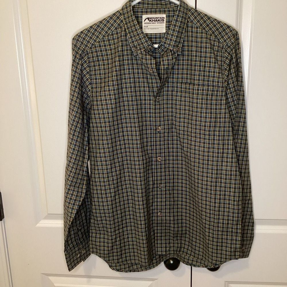 Men's Mountain Khakis Plaid Button Up‎ small